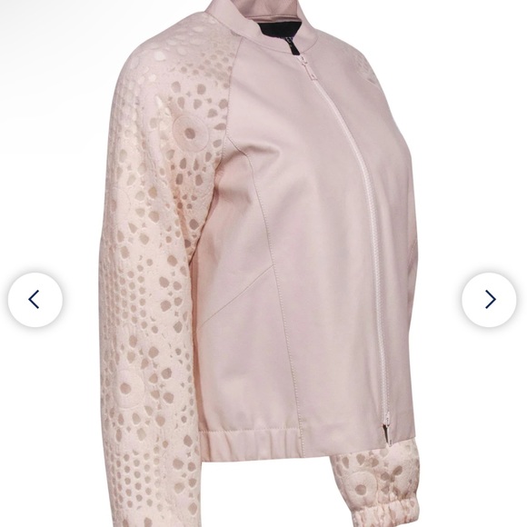 Lafayette 148 blush lambskin bomber jacket size medium - Picture 2 of 3